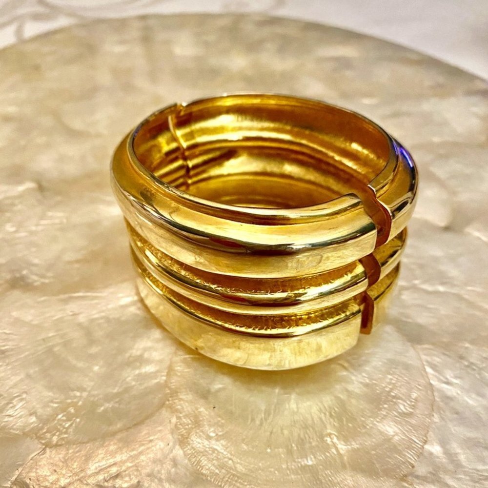 3 For $25 Gold  Tone Wide Clasp Cuff